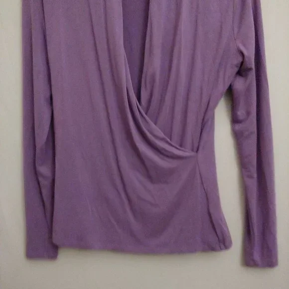 Ralph Lauren Lilac Faux Wrap Long Sleeve Shirt PS - Picture 4 of 11